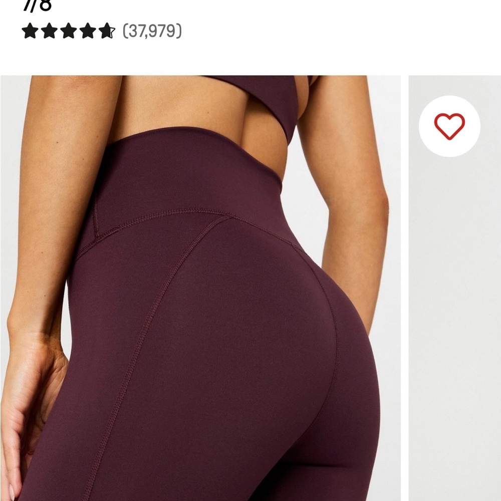 Fabletics Deep Plum Leggings - Picture 2 of 2